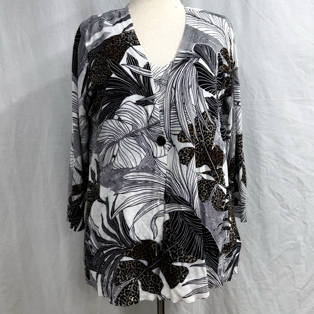 Chico's Flora and Fauna Sweater Cardigan